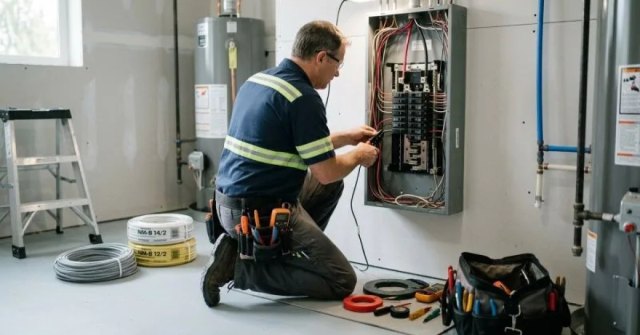 Homeowner documenting an electrical project for an estimate
