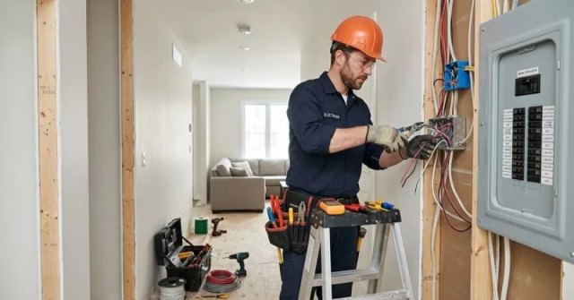 Homeowner documenting an electrical project for an estimate