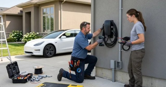 Residential parking space and electrical panel for an EV charger installation estimate