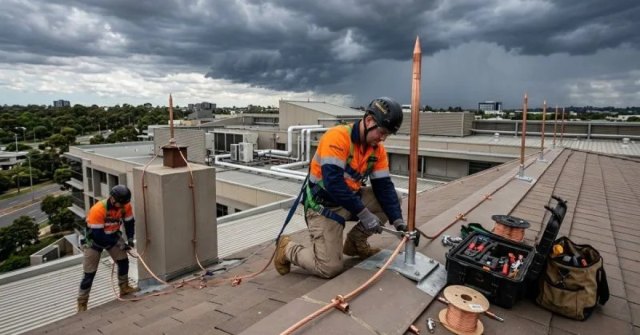 Home exterior and electrical service equipment for a lightning protection estimate