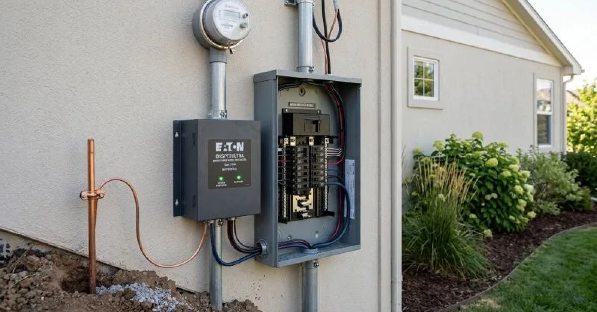 Residential electrical panel prepared for surge protection installation